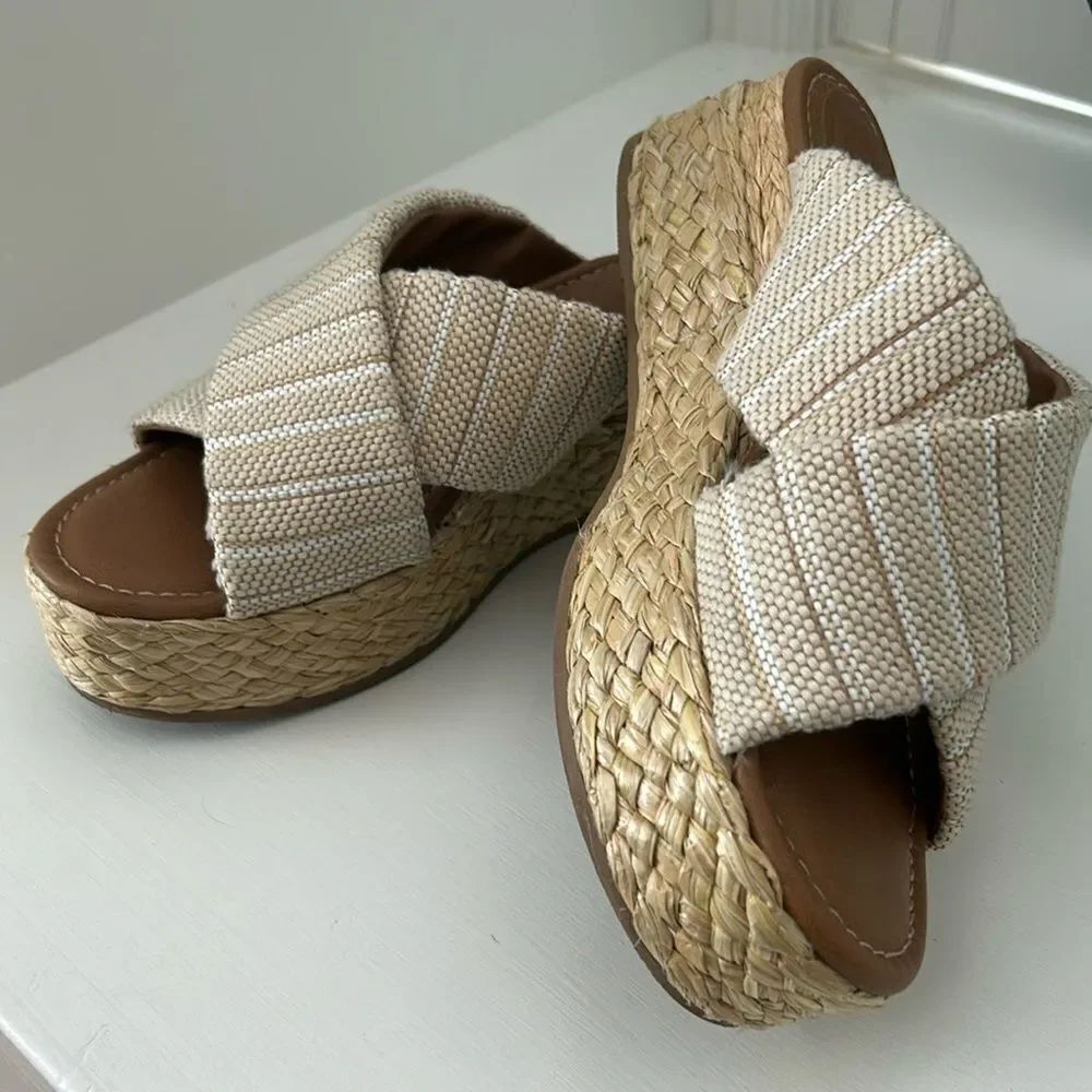 Straw Wedge Sandals